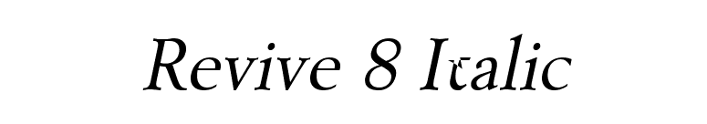 Revive 8 Italic font preview