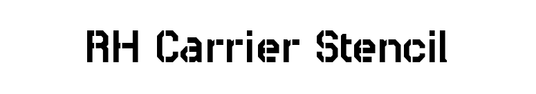 RH Carrier Stencil font preview