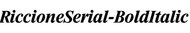 RiccioneSerial-BoldItalic font preview