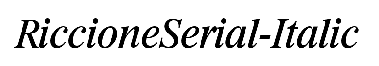 RiccioneSerial-Italic font preview