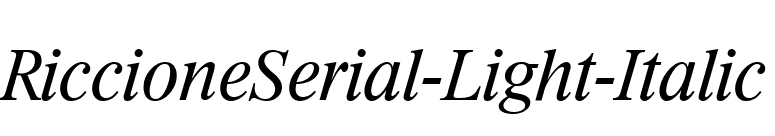 RiccioneSerial-Light-Italic font preview