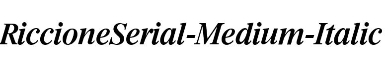 RiccioneSerial-Medium-Italic font preview