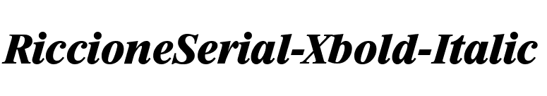 RiccioneSerial-Xbold-Italic font preview