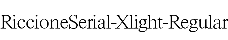RiccioneSerial-Xlight-Regular font preview