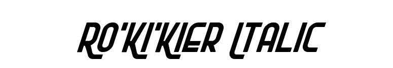 Ro'Ki'Kier Italic font preview