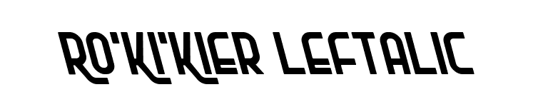 Ro'Ki'Kier Leftalic font preview
