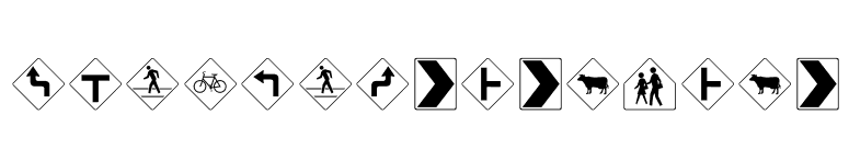 RoadWarningSign font preview