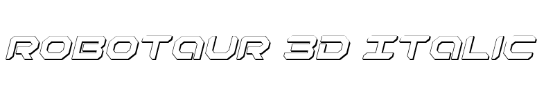 Robotaur 3D Italic font preview