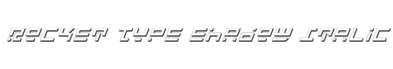 Rocket Type Shadow Italic font preview