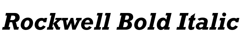 Rockwell Bold Italic font preview
