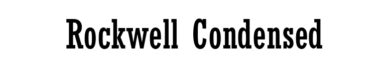 Rockwell Condensed font preview