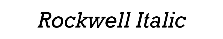 Rockwell Italic font preview