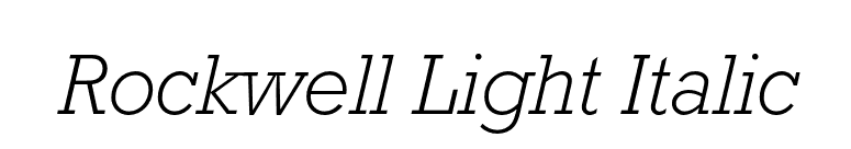 Rockwell Light Italic font preview
