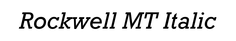 Rockwell MT Italic font preview