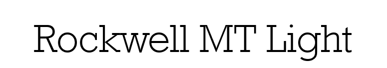 Rockwell MT Light font preview