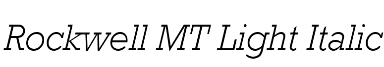 Rockwell MT Light Italic font preview