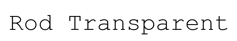Rod Transparent font preview