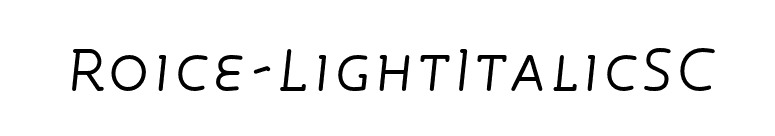 Roice-LightItalicSC font preview