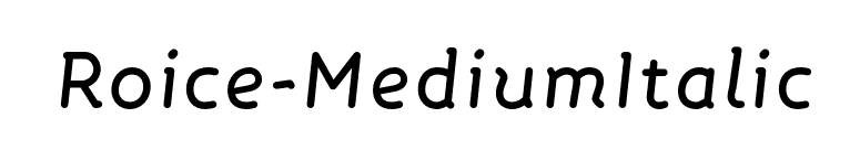 Roice-MediumItalic font preview