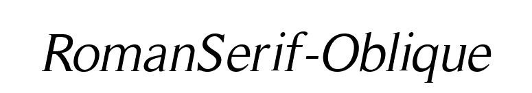 RomanSerif-Oblique font preview