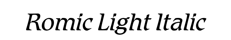 Romic Light Italic font preview