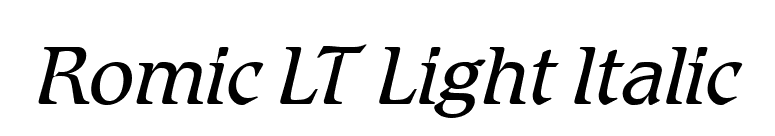 Romic LT Light Italic font preview