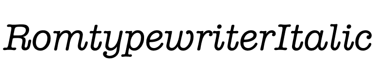RomtypewriterItalic font preview
