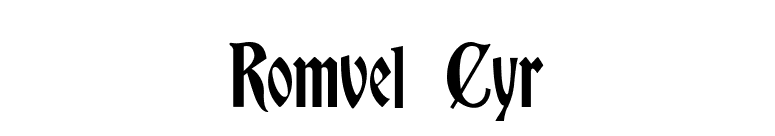 Romvel Cyr font preview