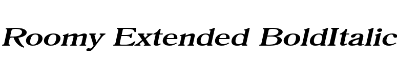 Roomy Extended BoldItalic font preview