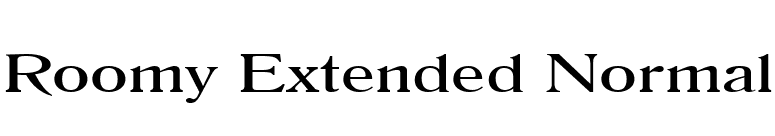 Roomy Extended Normal font preview