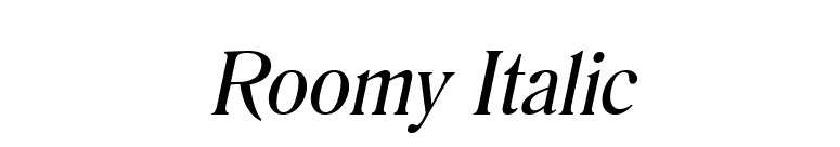 Roomy Italic font preview