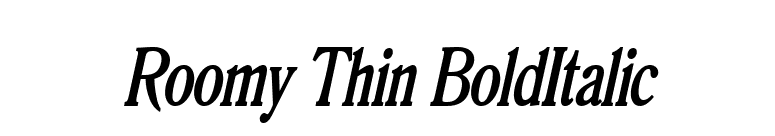Roomy Thin BoldItalic font preview