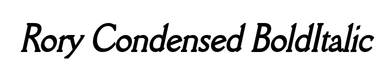 Rory Condensed BoldItalic font preview
