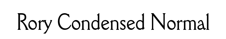 Rory Condensed Normal font preview