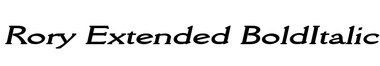 Rory Extended BoldItalic font preview