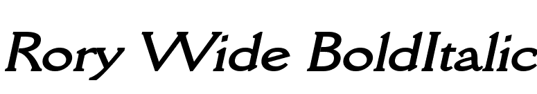 Rory Wide BoldItalic font preview
