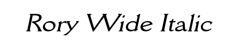 Rory Wide Italic font preview