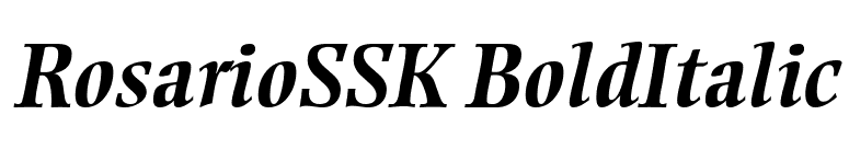 RosarioSSK BoldItalic font preview