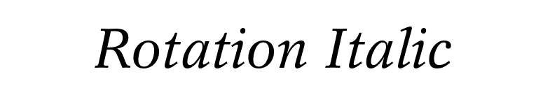 Rotation Italic font preview