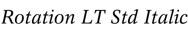 Rotation LT Std Italic font preview