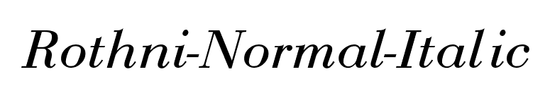 Rothni-Normal-Italic font preview