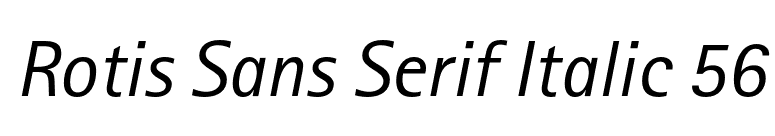 Rotis Sans Serif Italic 56 font preview