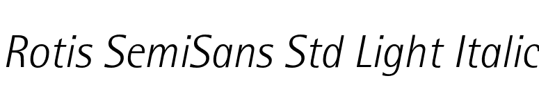 Rotis SemiSans Std Light Italic font preview