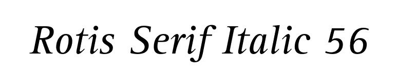 Rotis Serif Italic 56 font preview