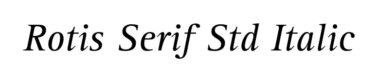 Rotis Serif Std Italic font preview