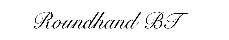 Roundhand BT font preview