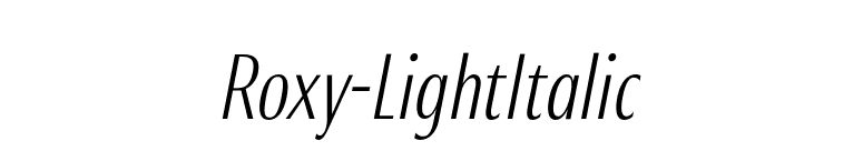 Roxy-LightItalic font preview