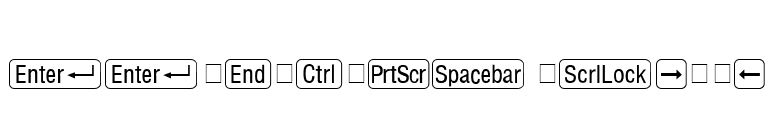 RRKeyCaps Normal font preview