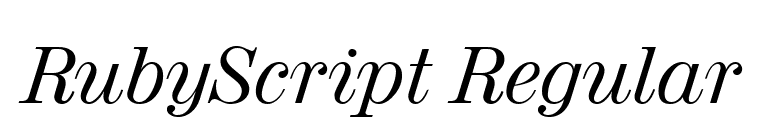 RubyScript Regular font preview