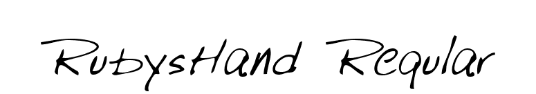 RubysHand Regular font preview